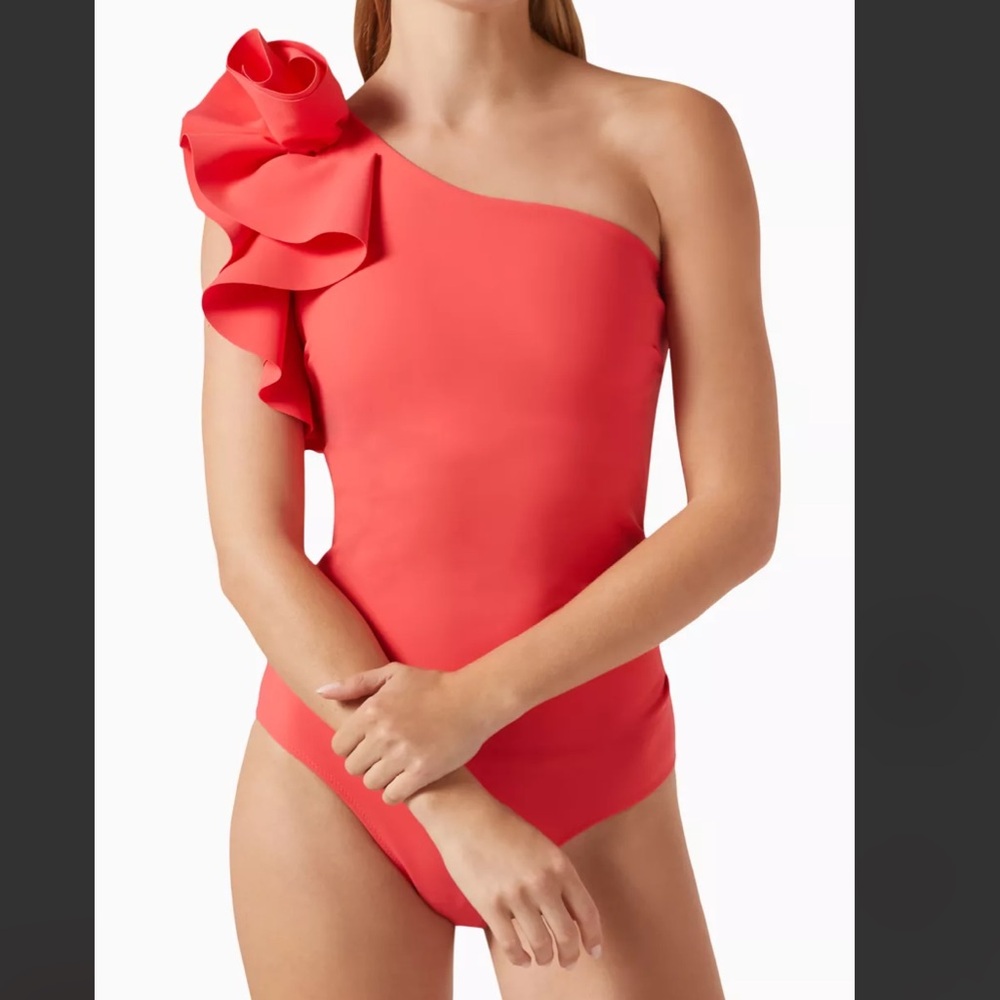 Chiara Boni La Petite Robe Classic Ila Ruffle One-piece Swimsuit NWT Size 6